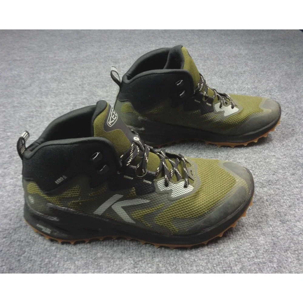 Keen Zionic NXT Mid Mens Hiking Shoes 10.5 Waterproof Boots Green Black Tan